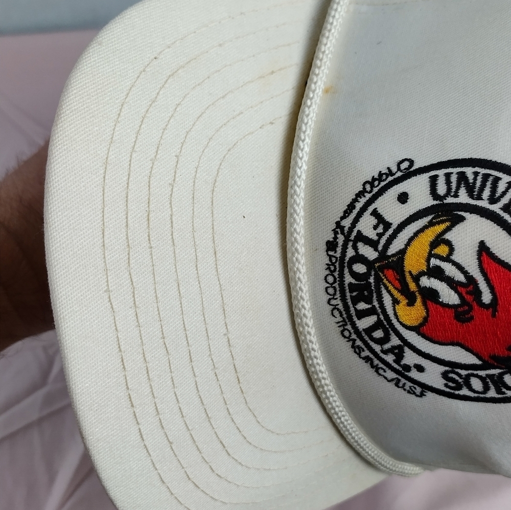 VTG 90s Universal Studios Woody Woodpecker Florida White Strapback Hat USA Made - Picture 6 of 15